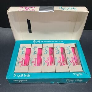 Vintage Spalding Flying Lady 15 Neon Pink Golf Balls 1988 Original Box.